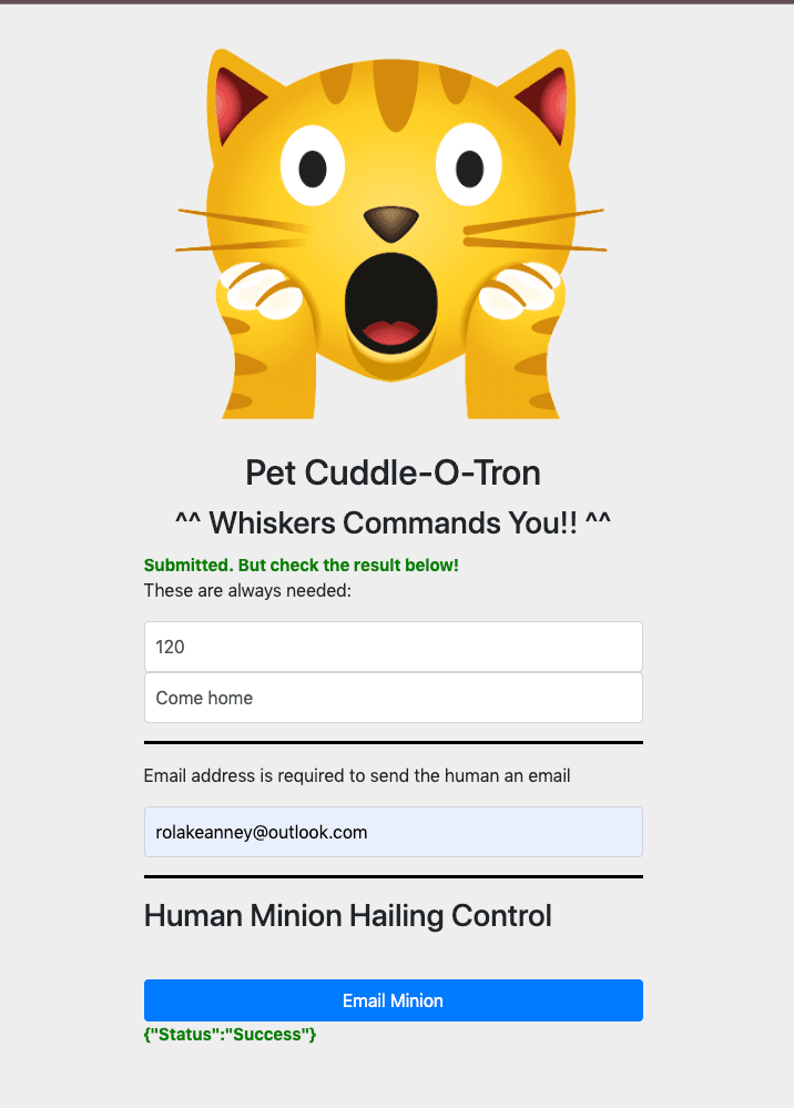 Serverless App - Pet-Cuddle-O-Tron